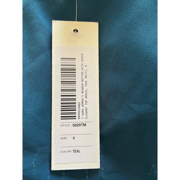 NWT J Kara Women's Beaded Bottom with Sheer Elegant Top Dress Size 4 - Picture 12 of 12